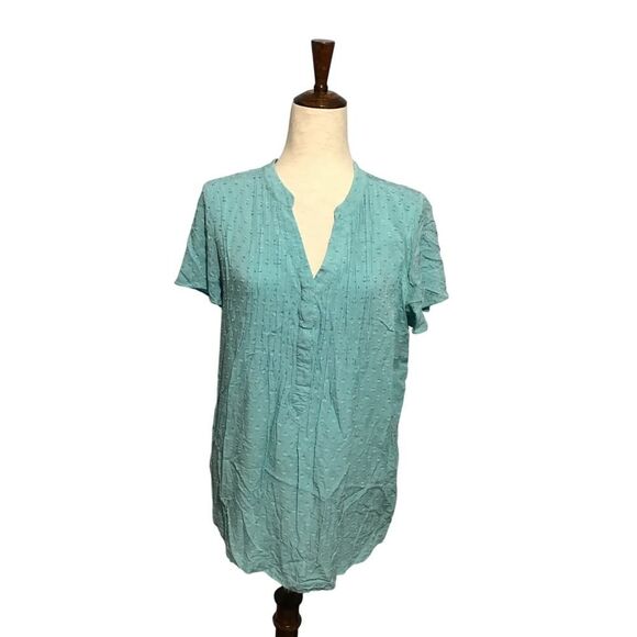 Soft Surroundings Blue Textured Rayon Tunic Top - Picture 1 of 7